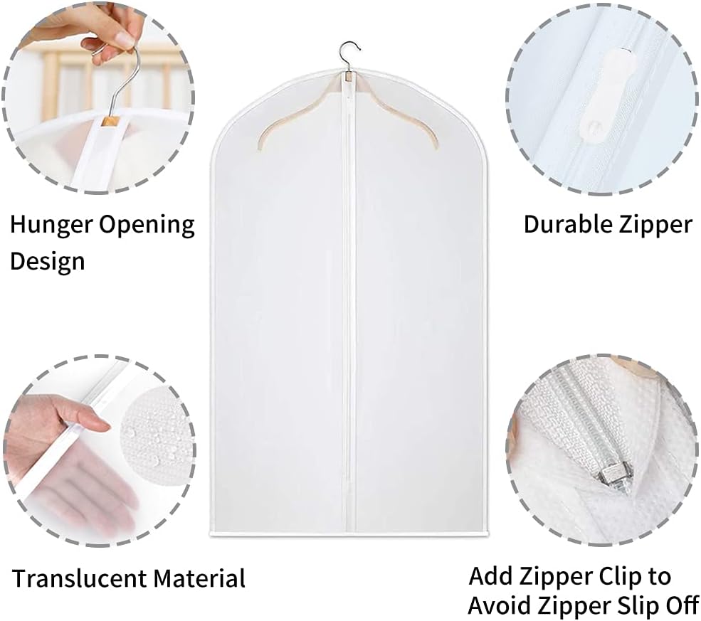 Clear Garment Storage Bags, 12-Pack