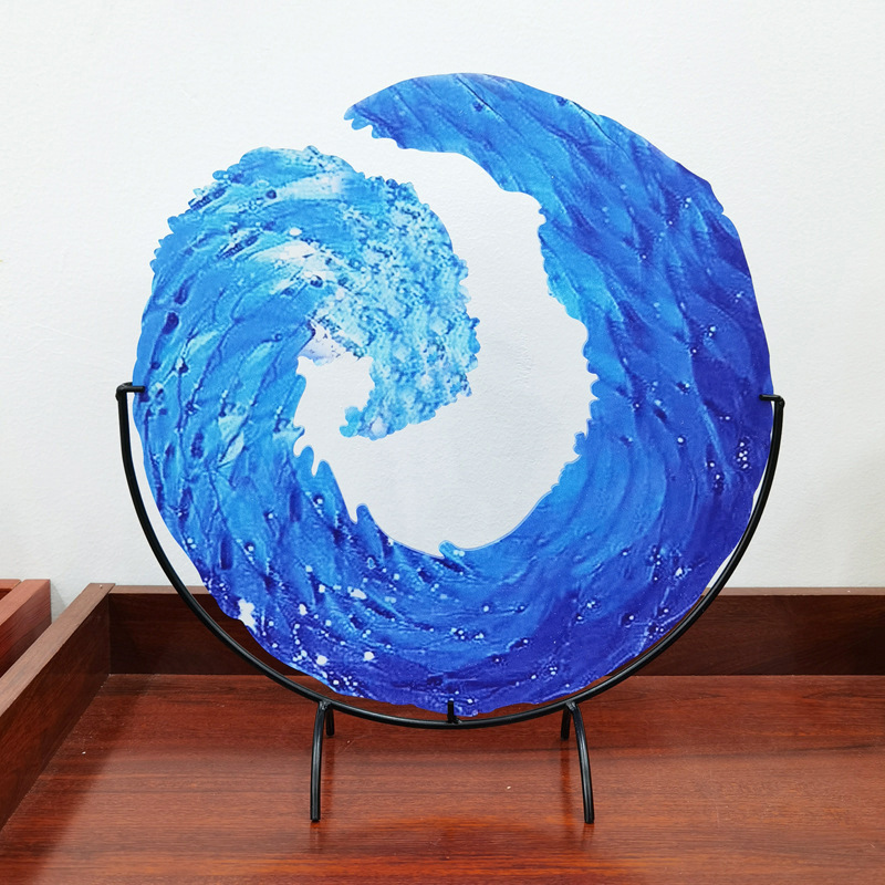 Clear Glass Ocean Wave Sculpture