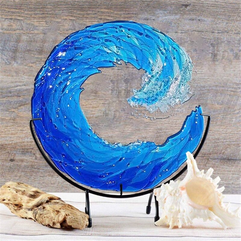 Clear Glass Ocean Wave Sculpture