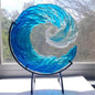 Clear Glass Ocean Wave Sculpture