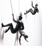 Climber Wall Sculpture, falling climber