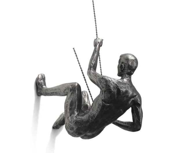 Climber Wall Sculpture, left climber