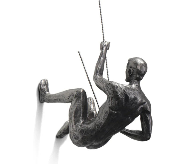 Climber Wall Sculpture, left climber