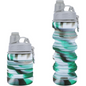 Collapsible Silicone Water Bottle in Grey Green
