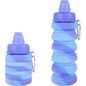 Collapsible Silicone Water Bottle in Purple Blue
