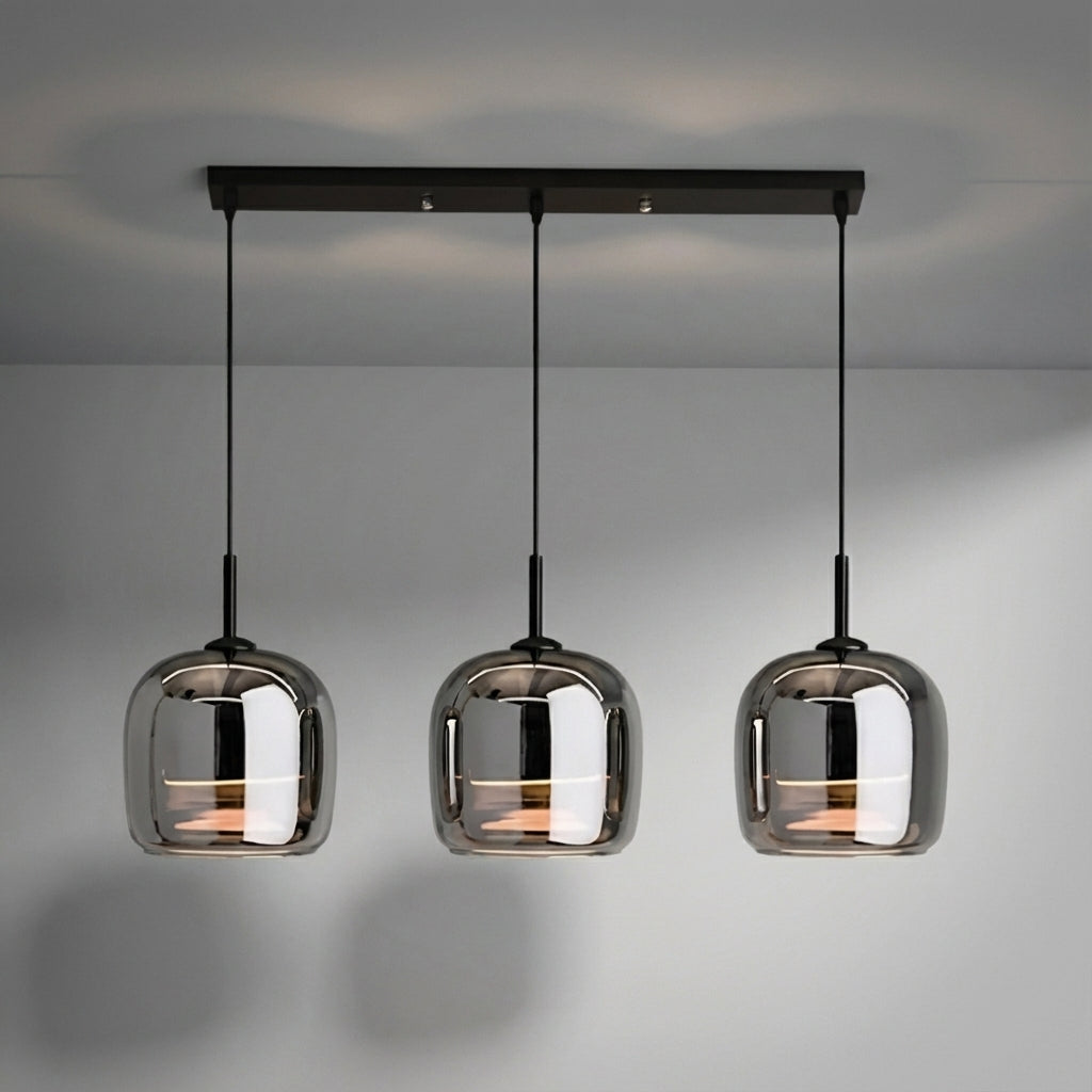 Compact Tinted Glass Pendant Light