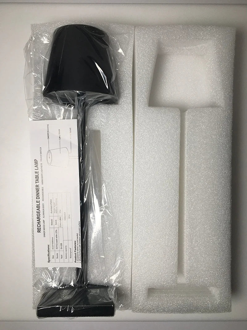 Cordless Aluminium Table Lamp, 28-Hour Battery