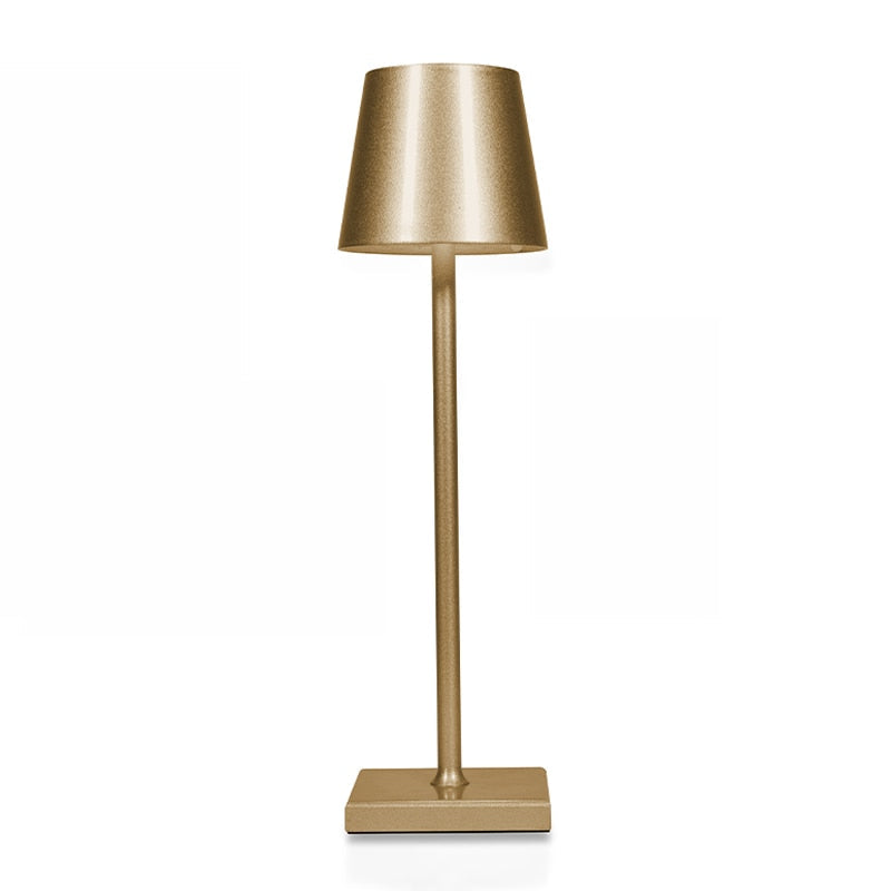 Cordless Aluminium Table Lamp, 28-Hour Battery in Gold
