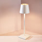 Cordless Aluminium Table Lamp, 28-Hour Battery in White