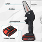 Cordless Mini Chainsaw with Two Batteries
