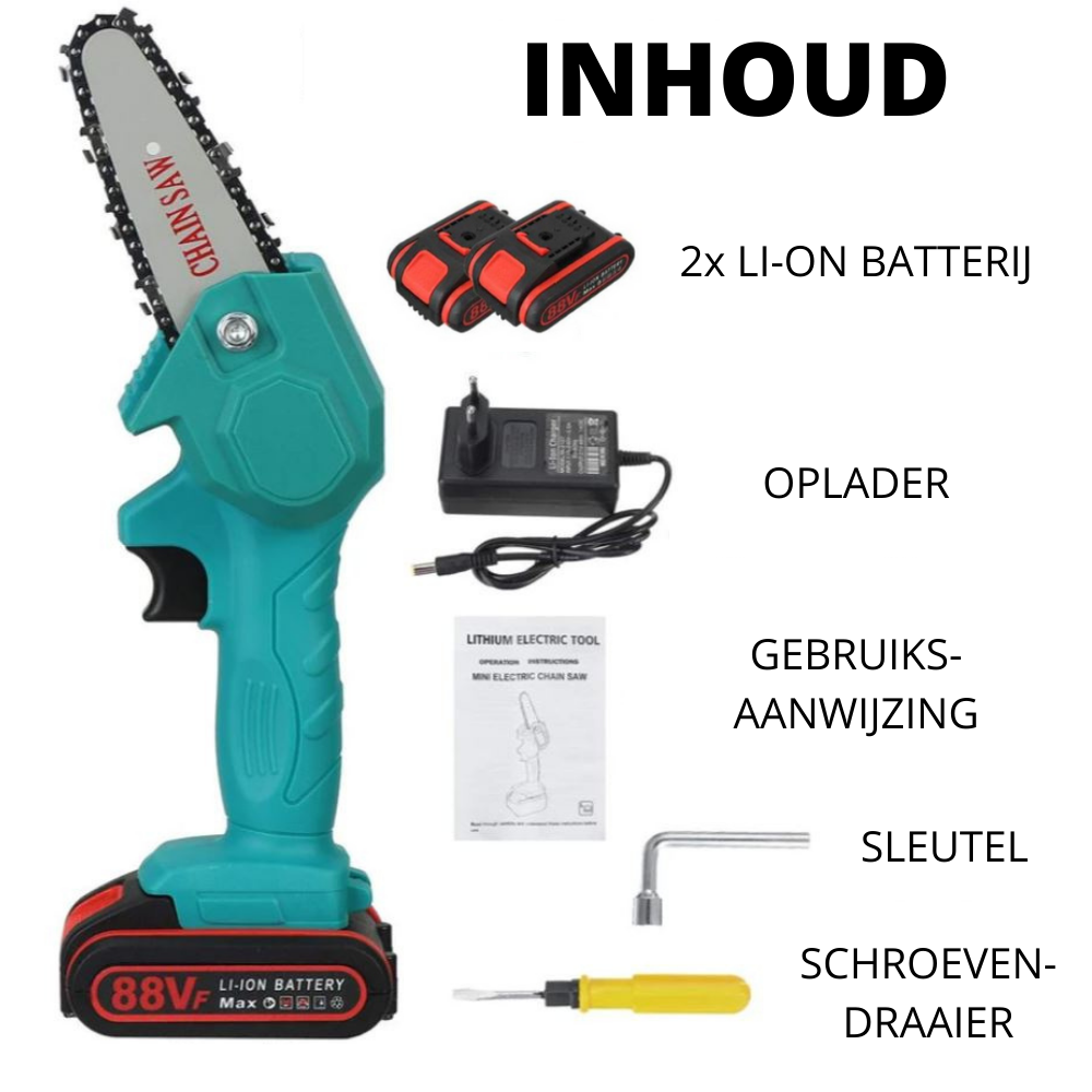 Cordless Mini Chainsaw with Two Batteries