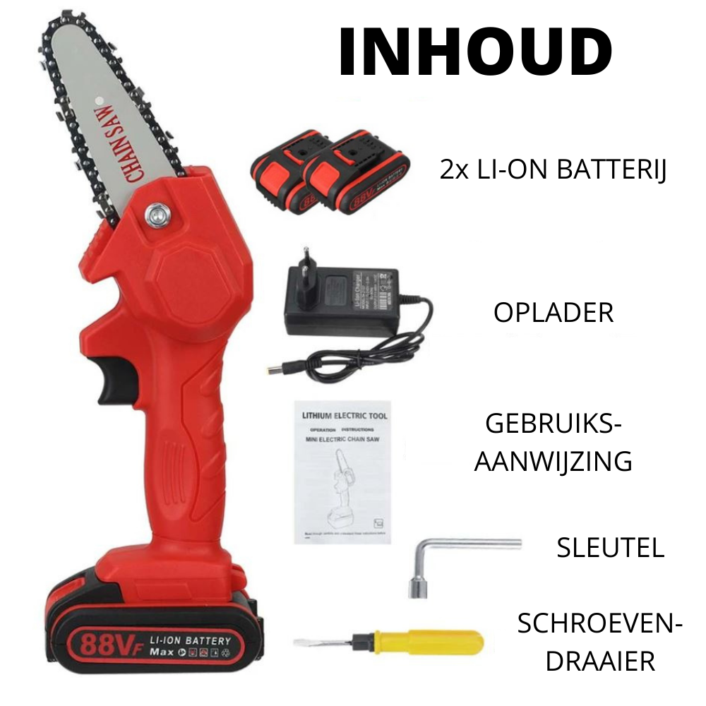 Cordless Mini Chainsaw with Two Batteries