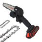 Cordless Mini Chainsaw with Two Batteries in Black