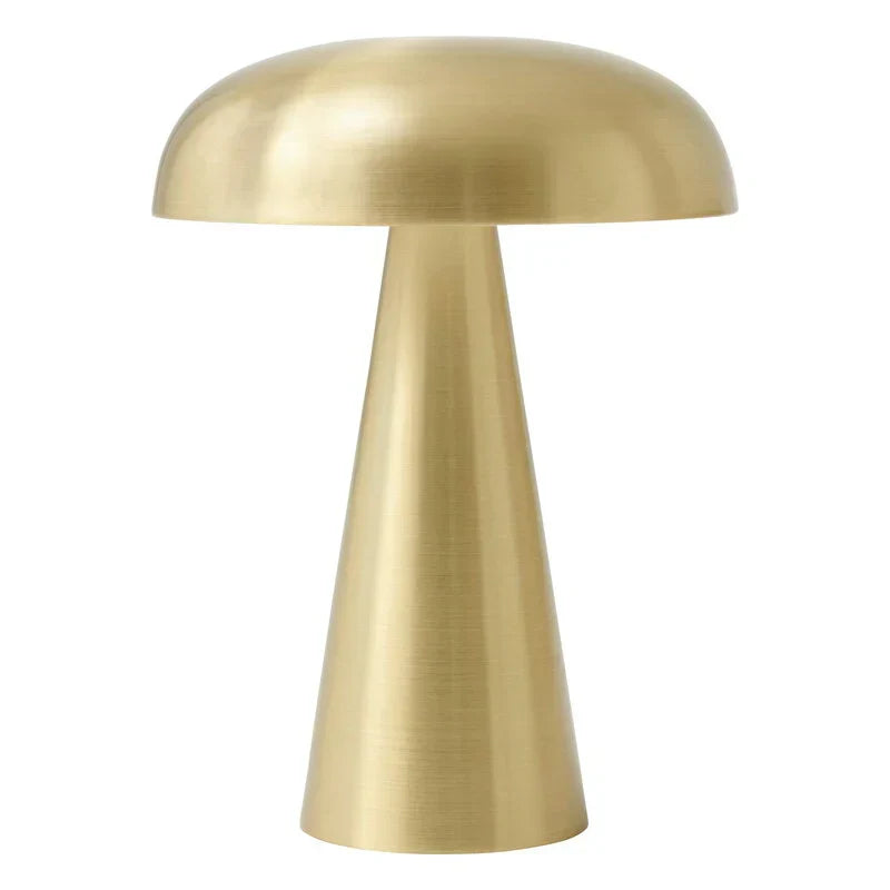 Cordless Mushroom Table Lamp in Gold
