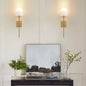 Cordless Fabric Shade Wall Light – in a room setting