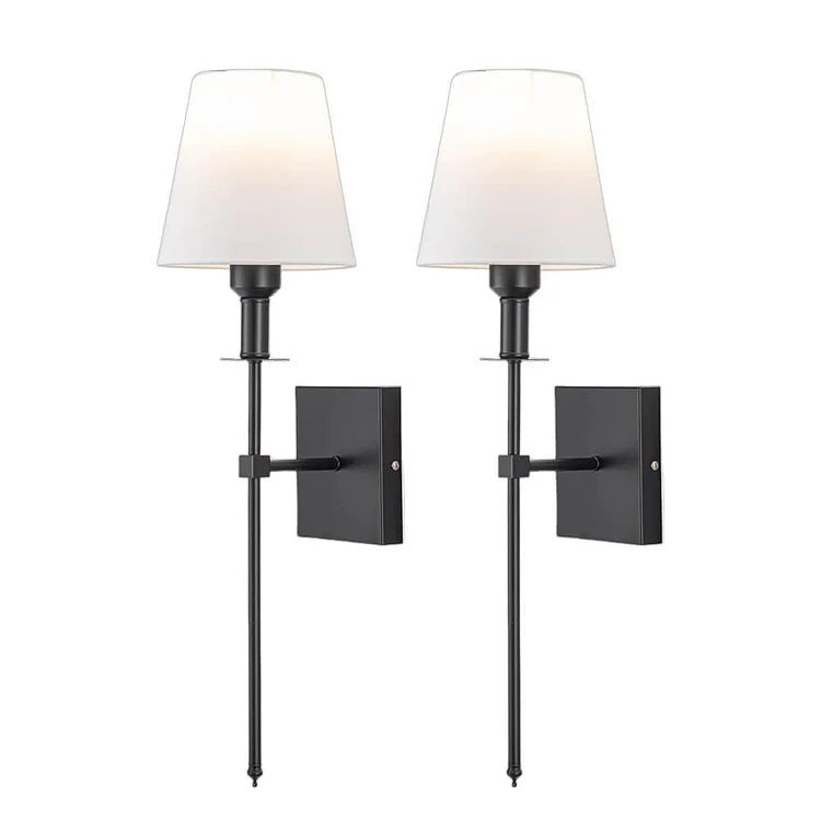 Cordless Fabric Shade Wall Light in Black