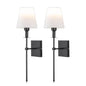 Cordless Fabric Shade Wall Light in Black