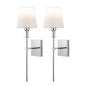 Cordless Fabric Shade Wall Light in Silver
