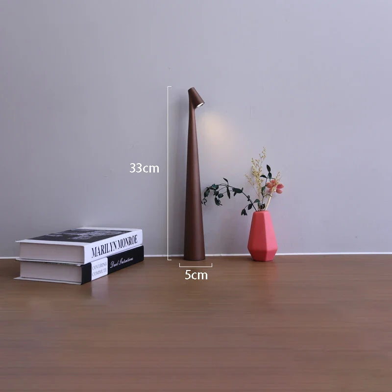 Rechargeable LED Table Lamp in Brown