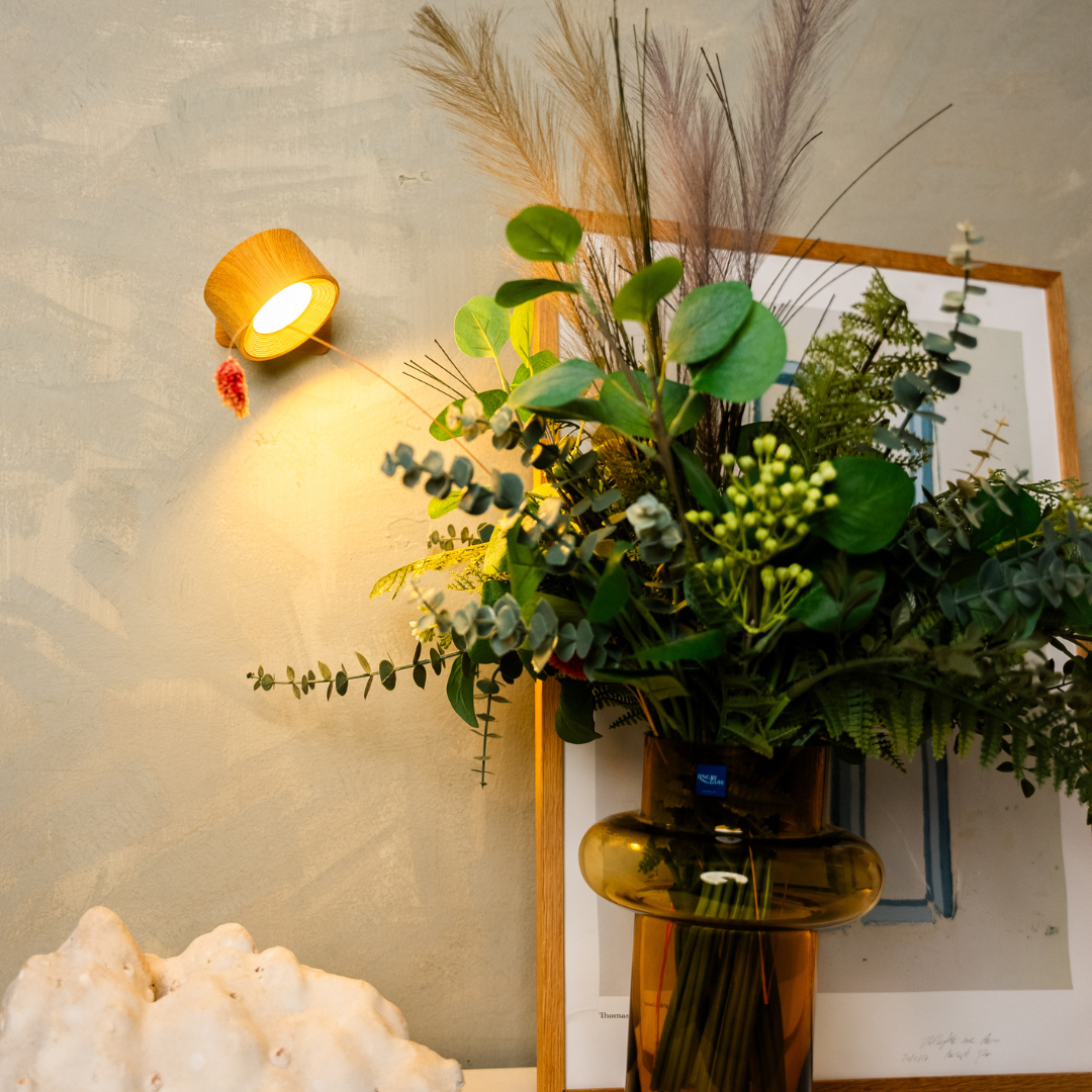 Cordless rechargeable LED wall light