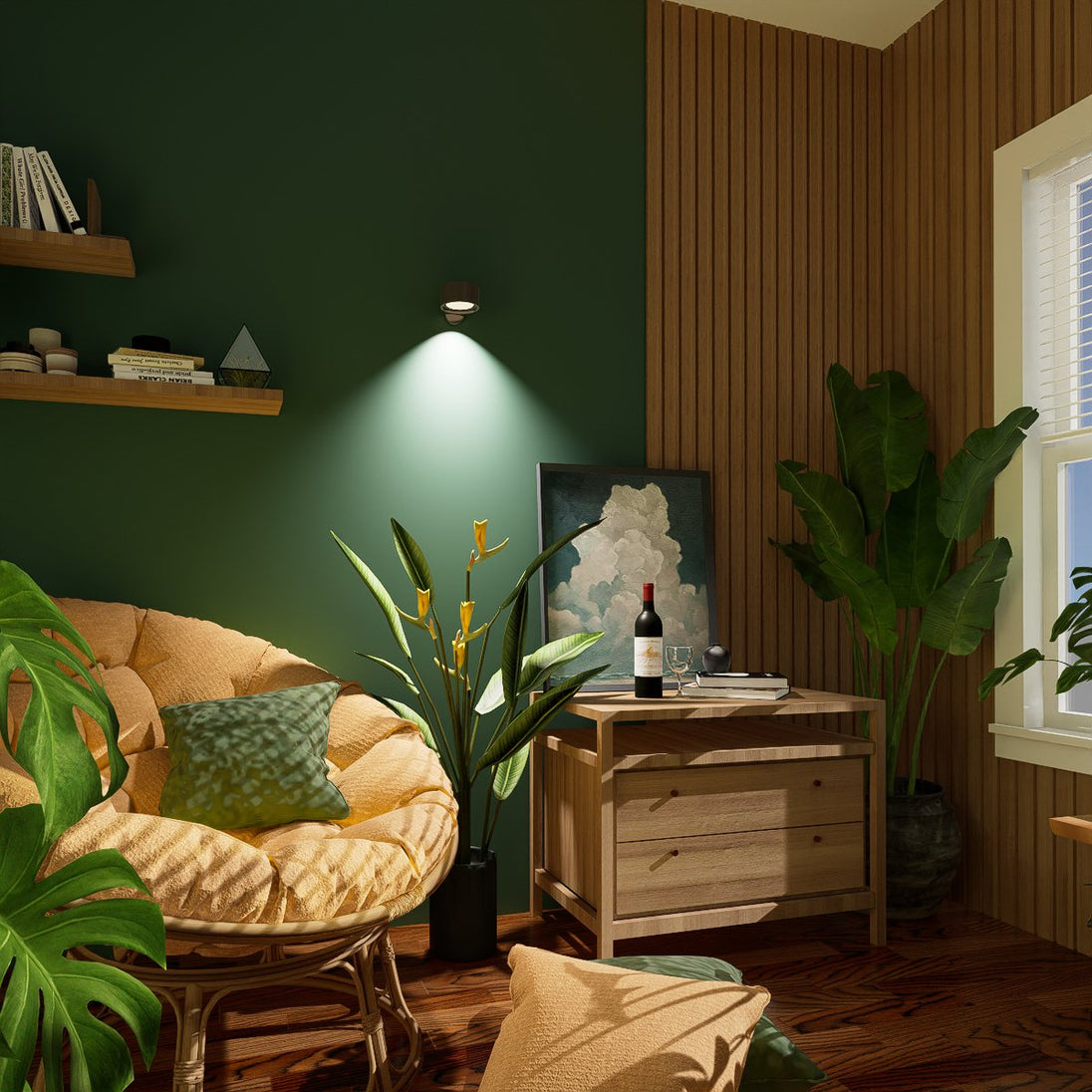 Cordless rechargeable LED wall light