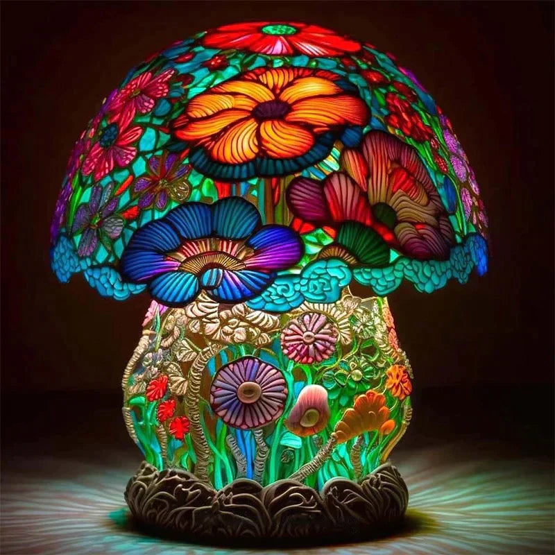 Decorative stained glass table lamp