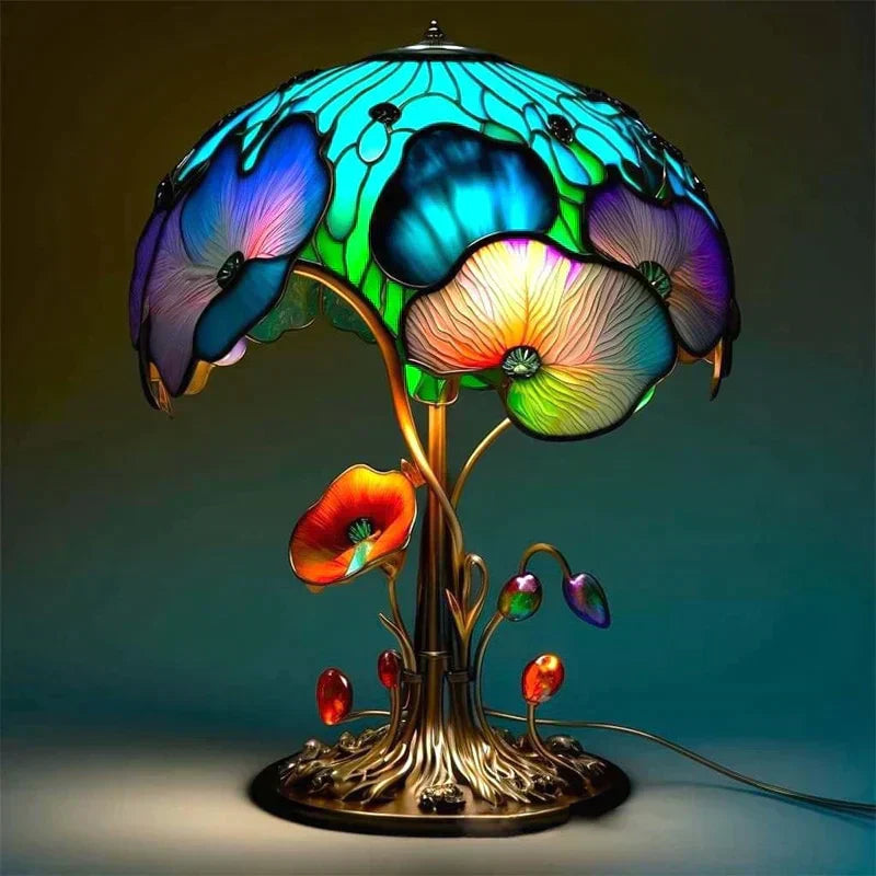 Decorative stained glass table lamp