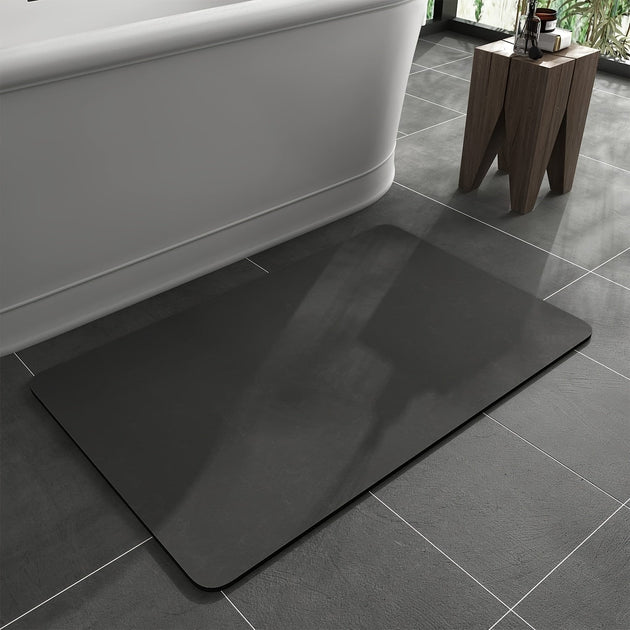 Diatomite Stone Bath Mat in dark grey
