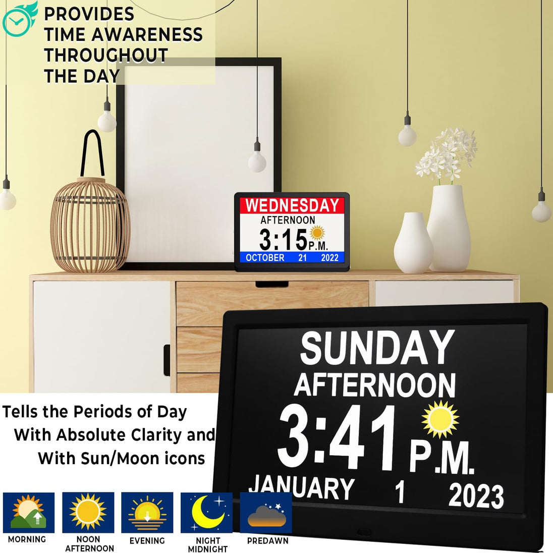 Digital Day Clock with Reminders