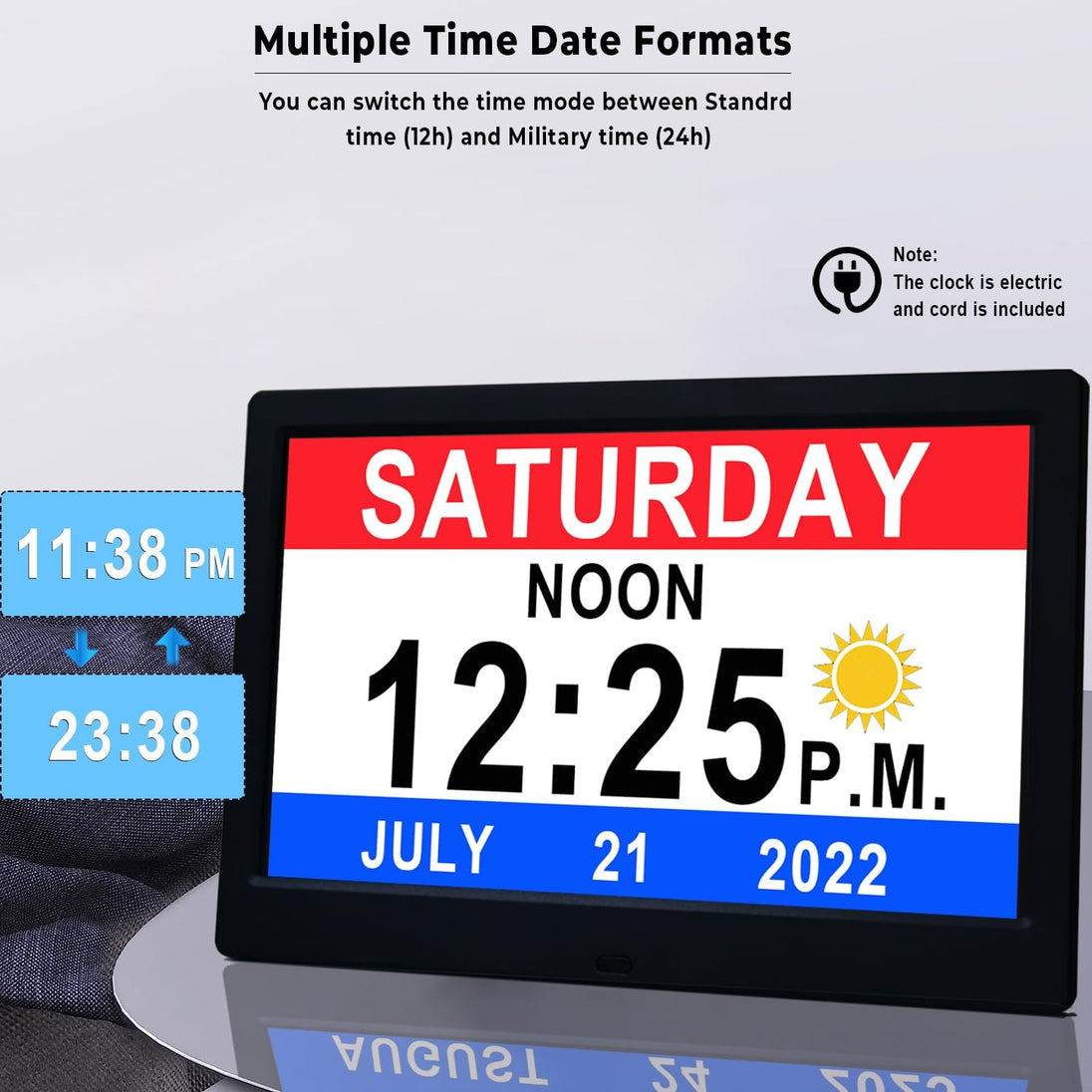 Digital Day Clock with Reminders