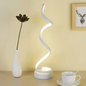Dimmable Curved Acrylic Table Lamp in White