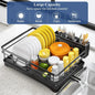 Dish Drying Rack with Drainboard and Cutlery Holder
