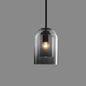 Double Glass Pendant Light in Smoke Grey