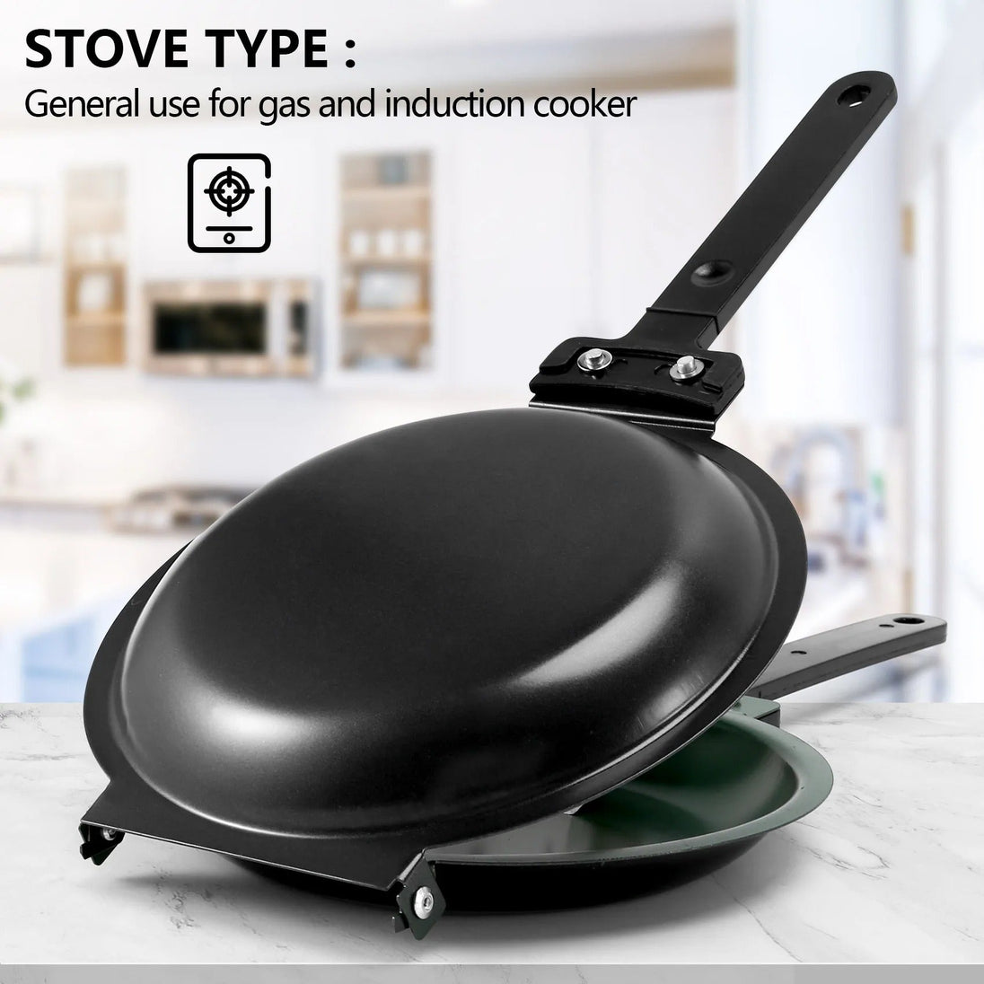 Double-Sided Non-Stick Pancake Pan in Black