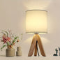 Wooden Tripod Table Lamp in White