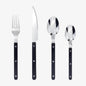 Engraved Stainless Steel Cutlery Set in black