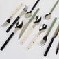 Engraved Stainless Steel Cutlery Set in black