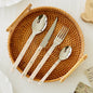 Engraved Stainless Steel Cutlery Set in black