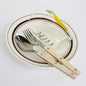 Engraved Stainless Steel Cutlery Set in black