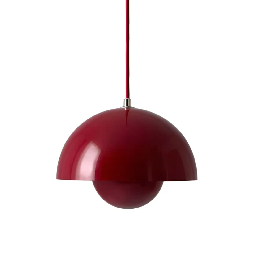 Flower Bud Pendant Light in Red