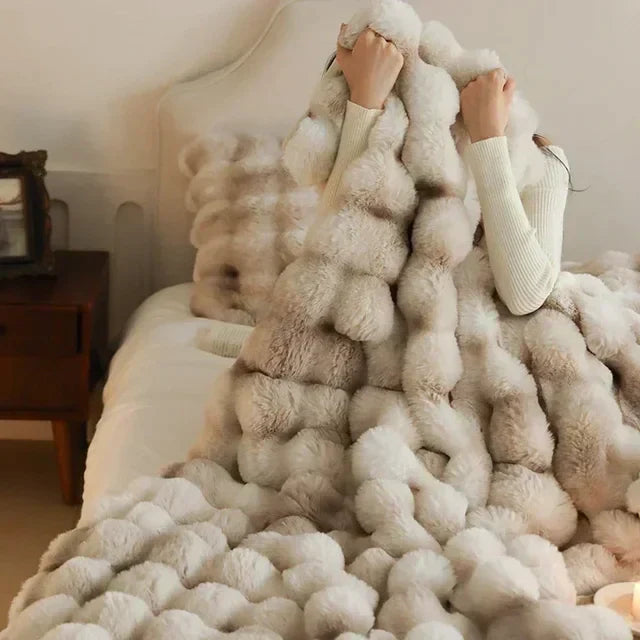 Fluffy Faux Fur Throw Blanket