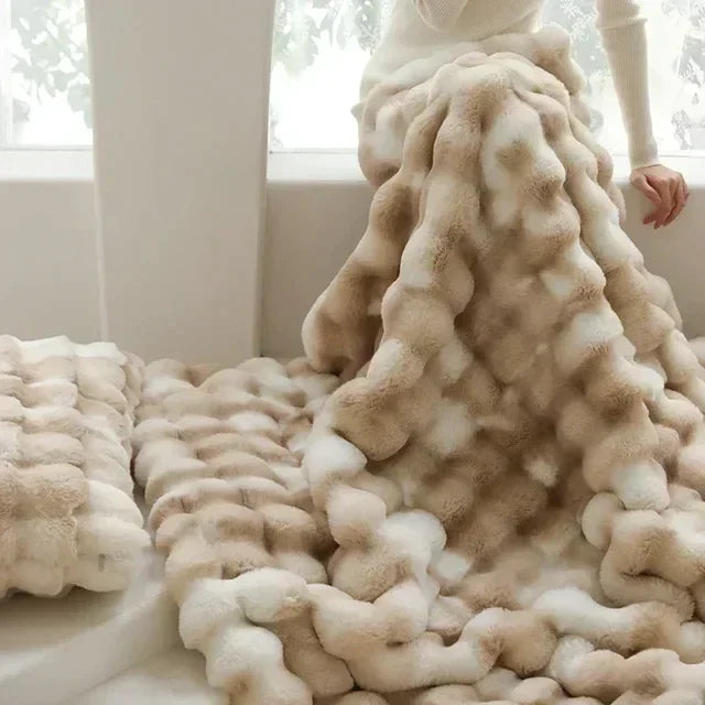 Fluffy Faux Fur Throw Blanket