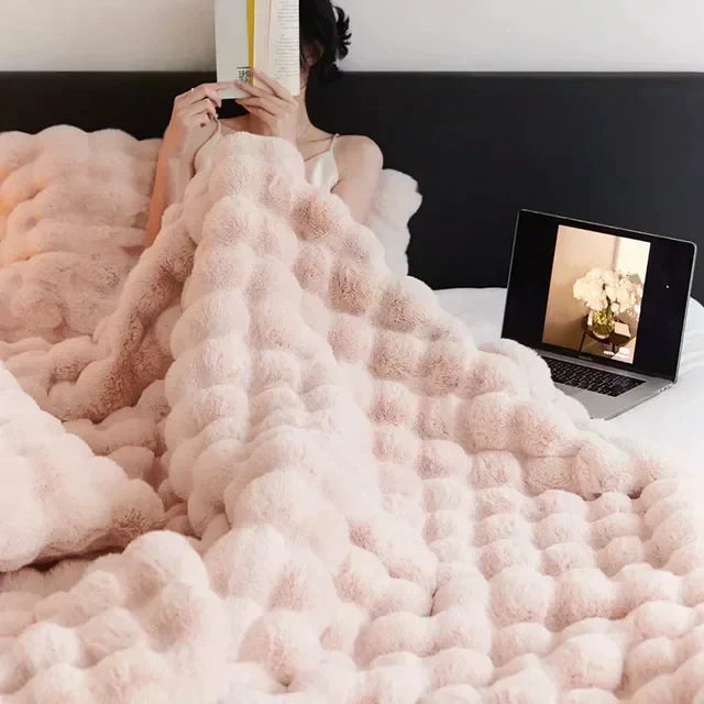 Fluffy Faux Fur Throw Blanket