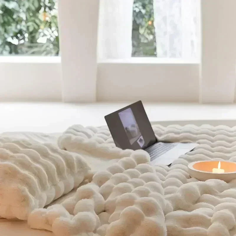 Fluffy Faux Fur Throw Blanket