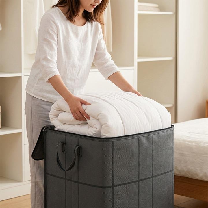 Foldable Bedding Storage Bag with Double Zip