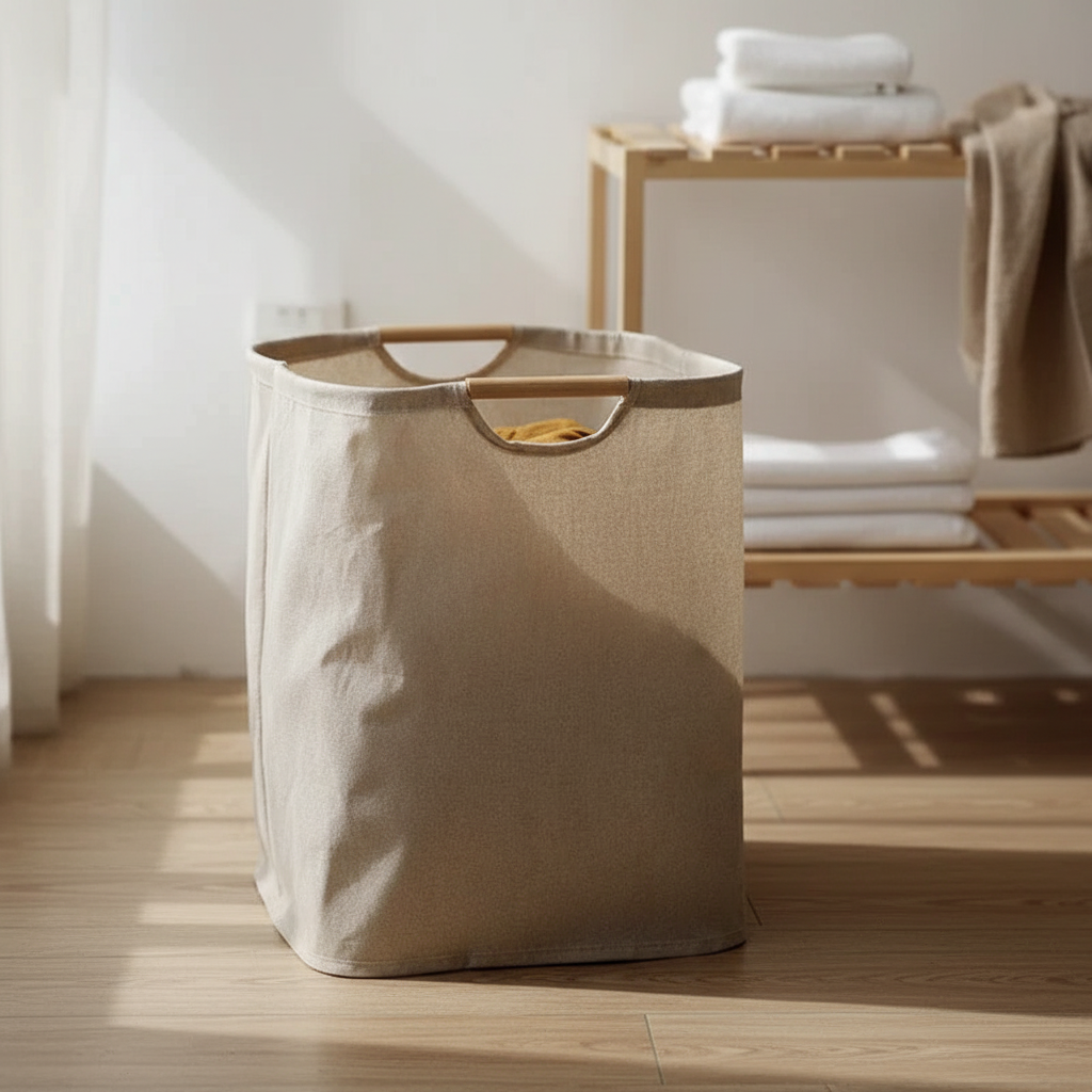 Foldable Cotton Linen Laundry Basket