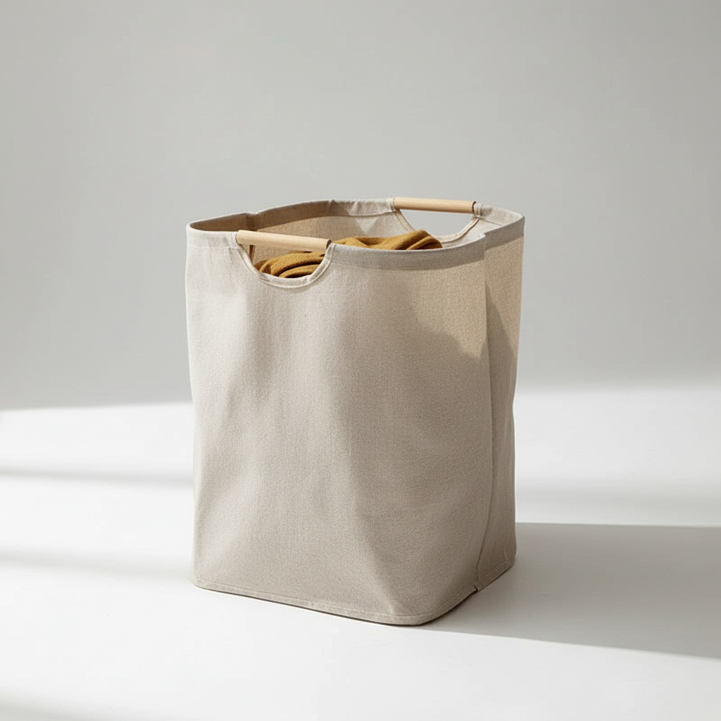 Foldable Cotton Linen Laundry Basket