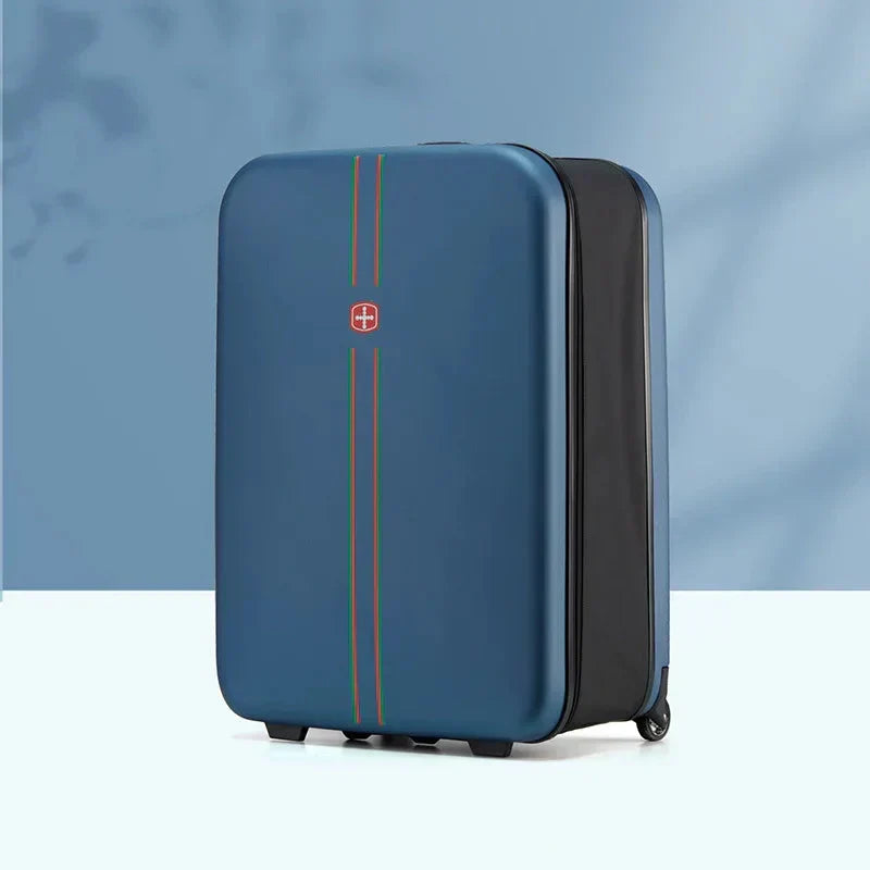 Foldable Hard Shell Suitcase in Dark Blue