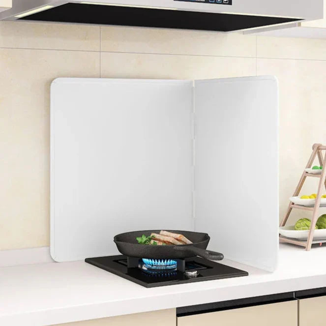 Foldable Stainless Steel Splash Guard in White