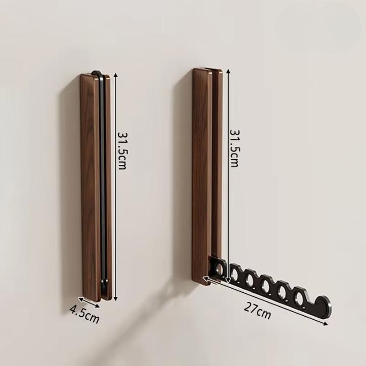 Folding Wooden Wall Clothes Rack